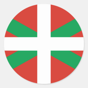 STICKER ROND DRAPEAU BASQUE VASCA D'IKURRIÑA DRAPEAU EUSKADI