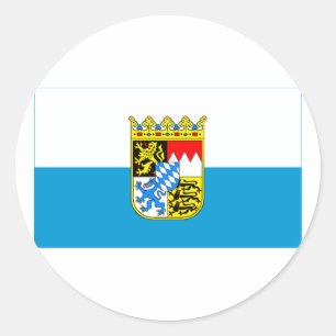 Sticker Rond Drapeau Bayern / Bavière avec armes