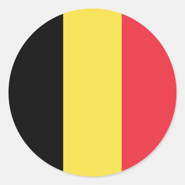Sticker Rond Drapeau belge, Drapeau belge (Devant)