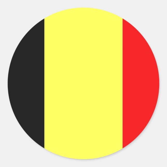 Sticker Rond Drapeau Belgique (Devant)