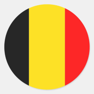 Sticker Rond Drapeau Belgique