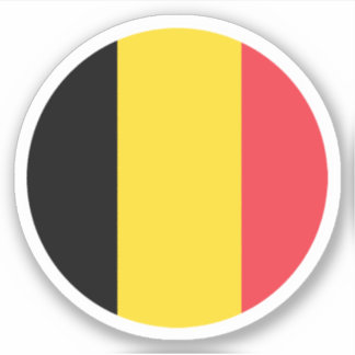Sticker rond Drapeau Belgique