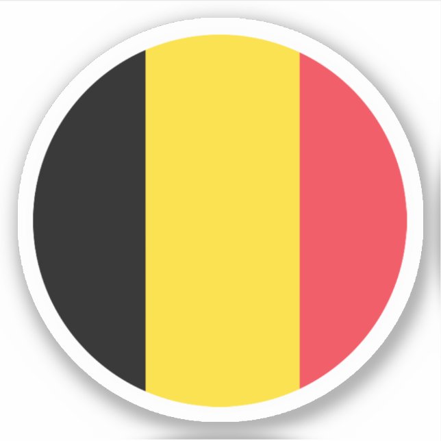 Sticker rond Drapeau Belgique (Devant)