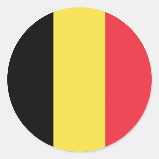 Sticker Rond Drapeau Belgique (Devant)