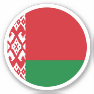 Sticker rond drapeau biélorusse