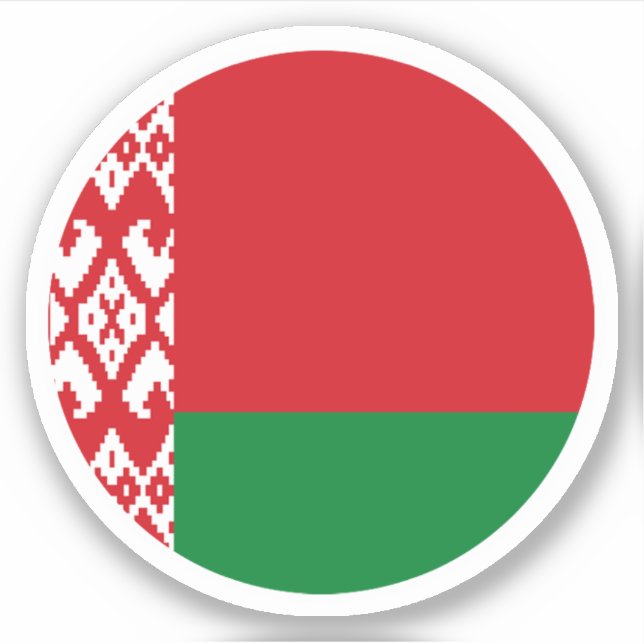 Sticker rond drapeau biélorusse (Devant)
