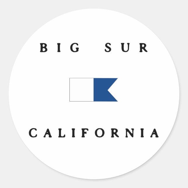 Sticker Rond Drapeau Big Sur California Alpha Dive (Devant)
