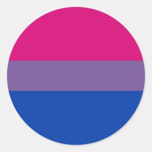 Sticker Rond Drapeau bisexuel