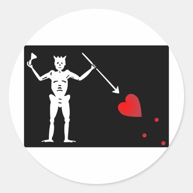 Sticker Rond Drapeau BlackBeards (Edward Teach) (Devant)