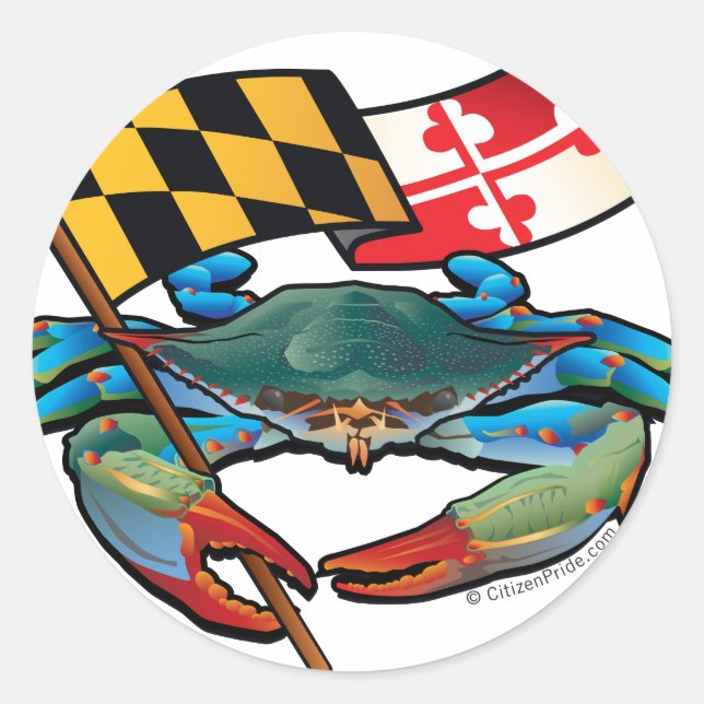 Sticker Rond Drapeau bleu du Maryland (Devant)