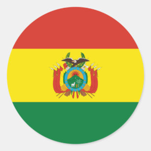 Sticker Rond Drapeau bolivien, Drapeau de Bolivie
