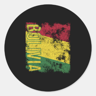 Sticker Rond Drapeau bolivien en détresse