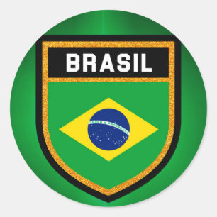 Sticker Rond Drapeau Brasil