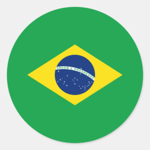 Sticker Rond Drapeau brésilien, Drapeau du Brésil