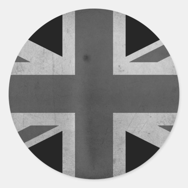 Sticker Rond Drapeau britannique BW (Devant)