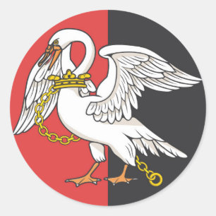 Sticker Rond Drapeau Buckinghamshire Buckingham england provinc