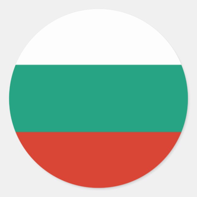 Sticker Rond Drapeau bulgare, Drapeau de Bulgarie (Devant)