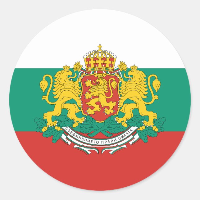 Sticker Rond Drapeau Bulgarie (Devant)