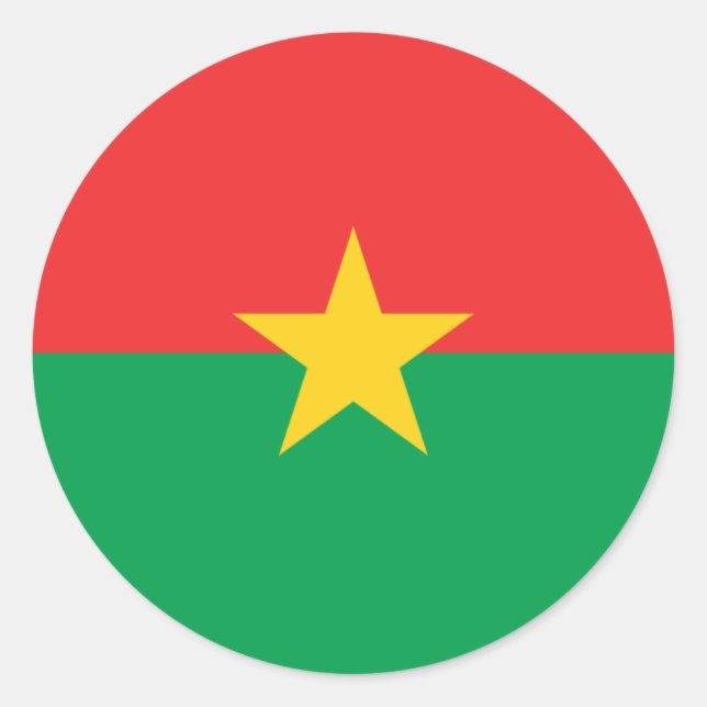 Sticker Rond Drapeau burkinabé, Drapeau du Burkina Faso (Devant)