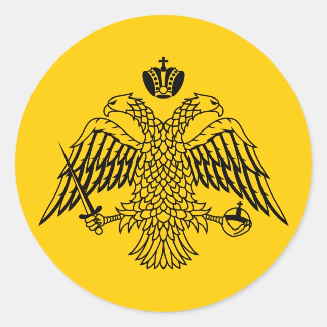 Sticker Rond Drapeau byzantin (Devant)