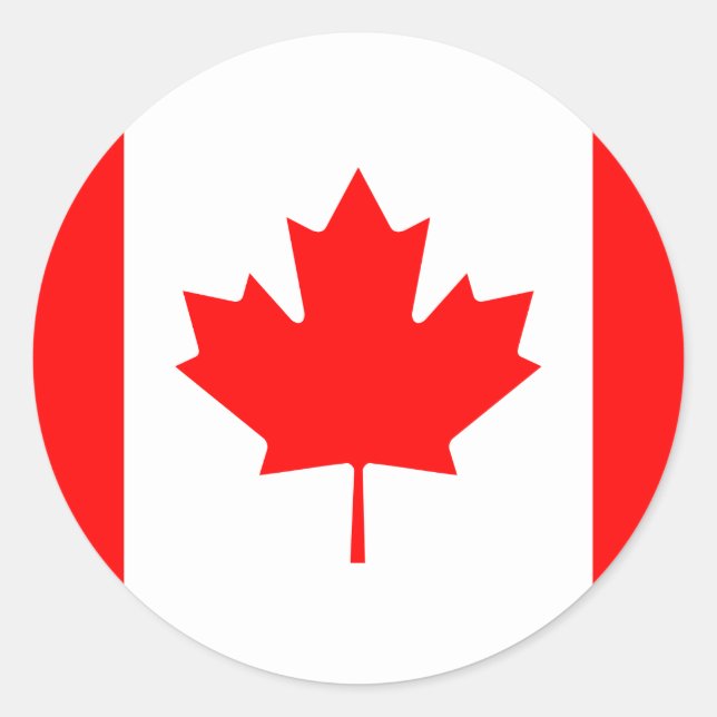 Sticker Rond Drapeau canadien (Devant)