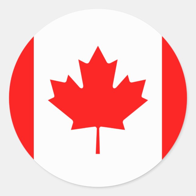 Sticker Rond Drapeau canadien (Devant)