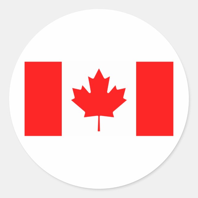 Sticker Rond Drapeau canadien (Devant)