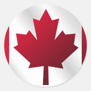 Sticker Rond Drapeau canadien