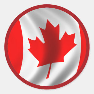 Sticker Rond Drapeau canadien