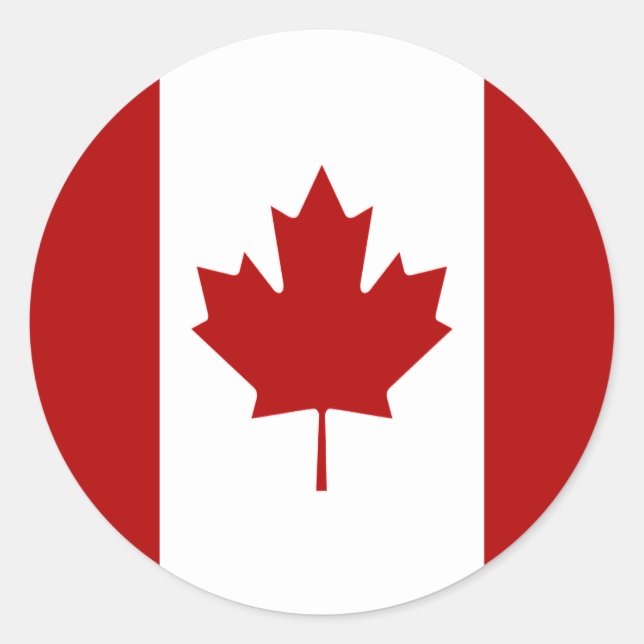 Sticker Rond Drapeau canadien, drapeau du Canada (Devant)