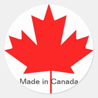Sticker Rond Drapeau canadien, fabriqué au Canada