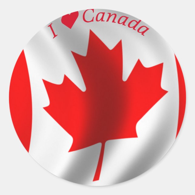 Sticker Rond Drapeau canadien - Jour du drapeau du Canada (Devant)