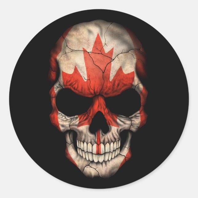 Sticker Rond Drapeau canadien personnalisable (Devant)