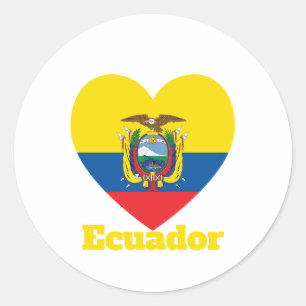 Sticker Rond Drapeau cardiaque de l'Équateur