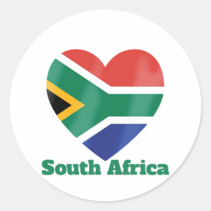 Sticker Rond Drapeau cardiaque en Afrique du Sud