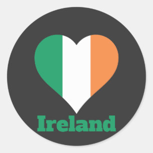 Sticker Rond Drapeau cardiaque en Irlande