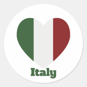 Sticker Rond Drapeau cardiaque en Italie