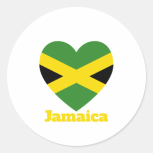 Sticker Rond Drapeau cardiaque jamaïcain