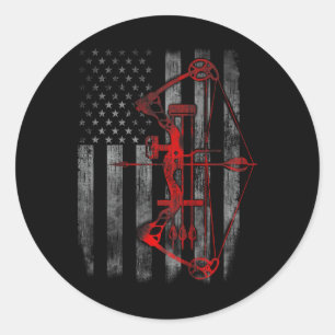 Sticker Rond Drapeau Chasse aux Bow Tir à l'arc Chasse amusante