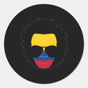 Sticker Rond Drapeau colombien afro latino-africain