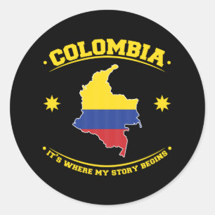 Sticker Rond Drapeau colombien Fierté du patrimoine colombien