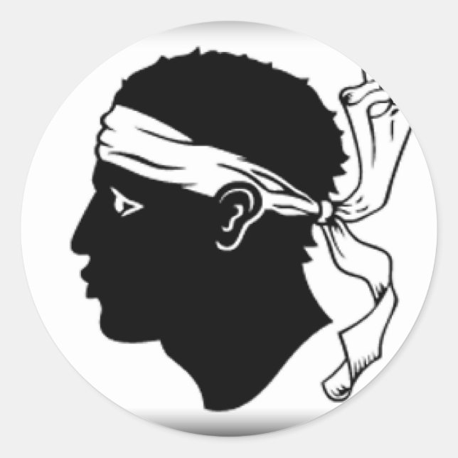 Sticker Rond Drapeau Corse (Devant)