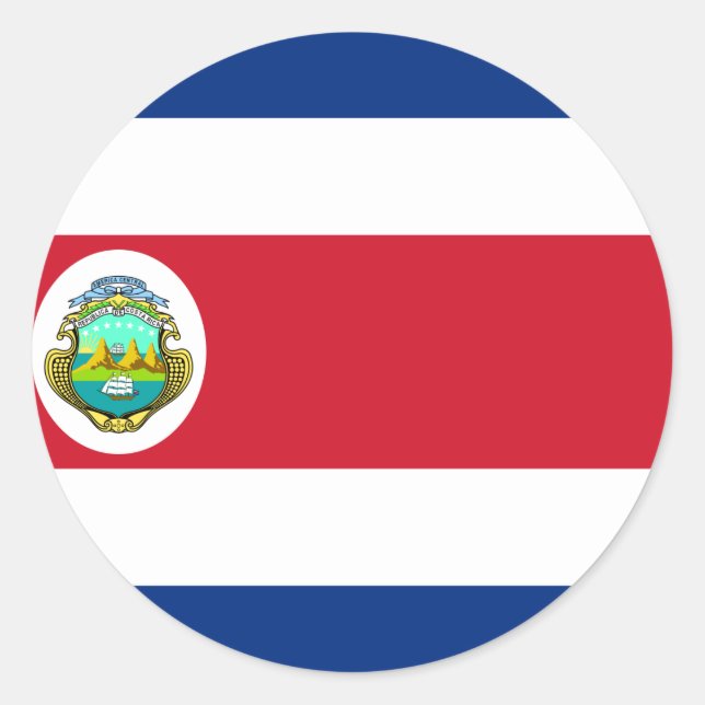 Sticker Rond Drapeau Costa Rica (Devant)