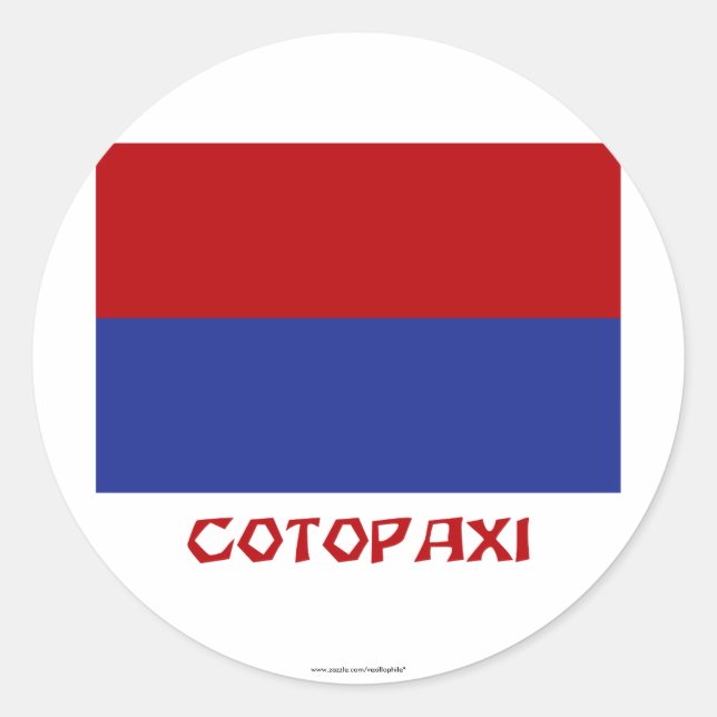 Sticker Rond Drapeau Cotopaxi avec nom (Devant)