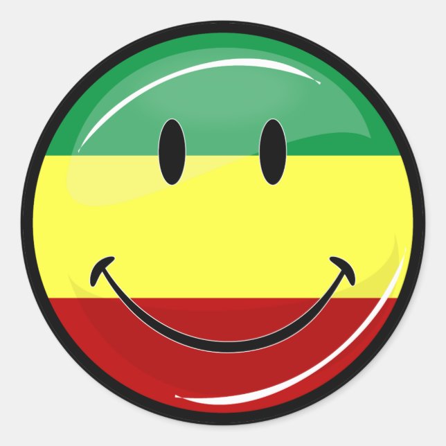 Sticker Rond Drapeau couleur rasta brillant (Devant)