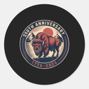 Sticker Rond Drapeau Cowboy 250 TH 4 juillet 1776 2026 250e