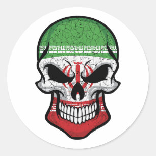 Sticker Rond Drapeau crânien souriant