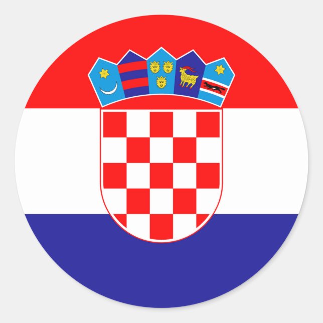 Sticker Rond Drapeau Croatie (Devant)