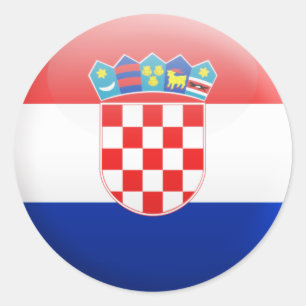 Sticker Rond Drapeau Croatie