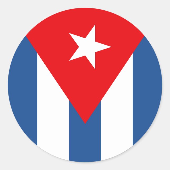 Sticker Rond Drapeau Cuba (Devant)